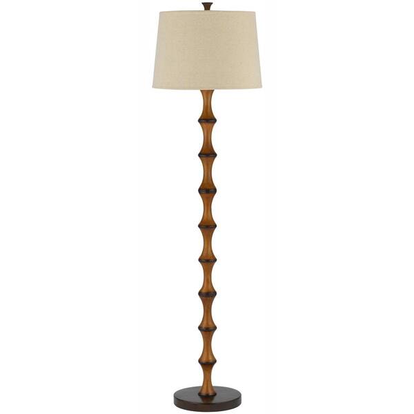 CAL Lighting 60 in. Brown Resin Bamboo Floor Lamp