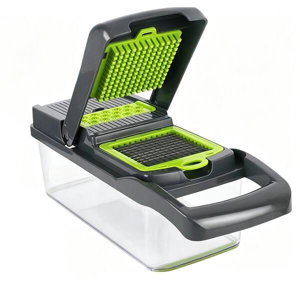 Stainless Steel Container-Style Vegetable Chopper Dicer, Cheese Grater Mandoline Slicer Cabbage Shredder