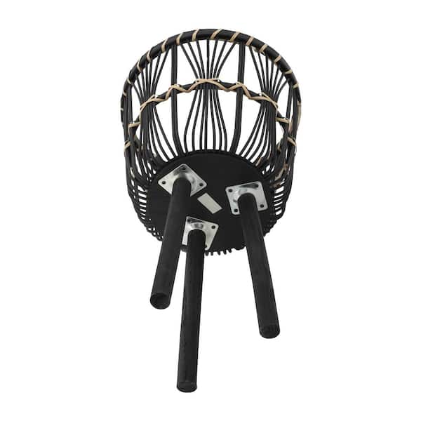 Unbranded 15 in. L x 15 in. W x 26 in. H Black Bamboo Indoor or Outdoor Individual Pots