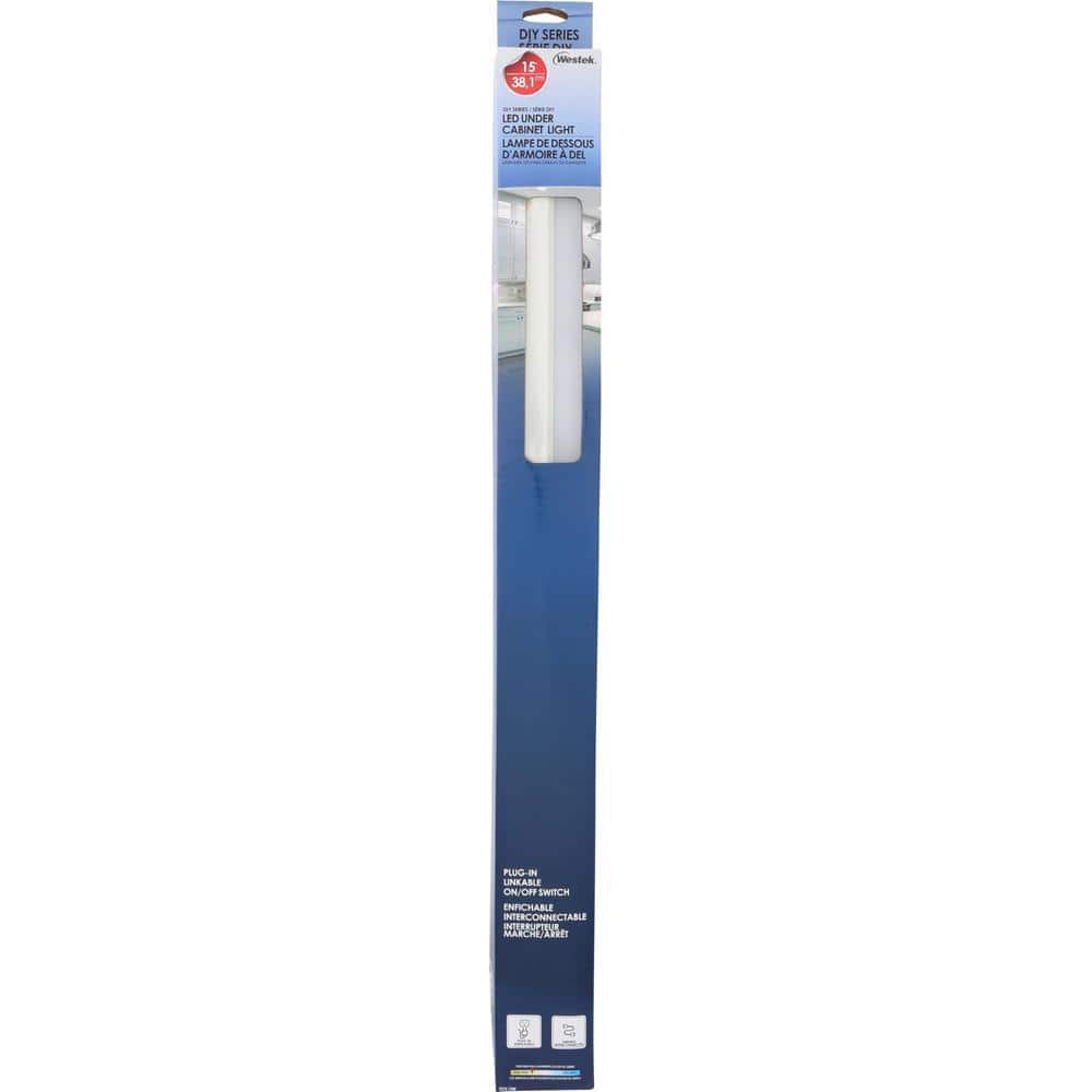 Amertac 15 in. White LED Plug-In Under Cabinet Strip Light