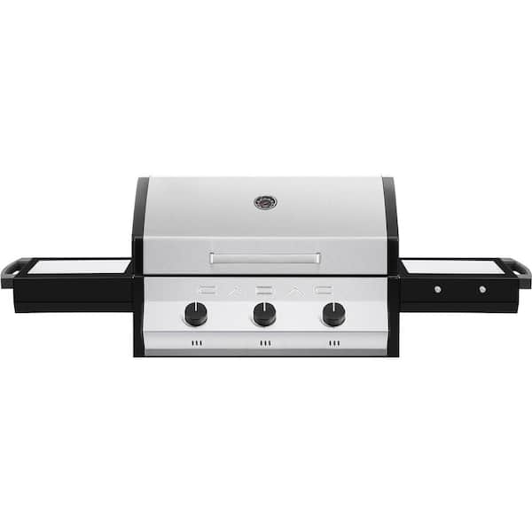 Begroeten Janice salaris Cadac Meridian 3-Burner Propane Gas BBQ Grill in Stainless Steel with  2-Door Cart and Side Tables-98510-31-01-US - The Home Depot