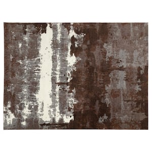 Brome Brown 5 ft.3 in. X 7 ft. 3 in. Abstract Polypropylene Area Rug