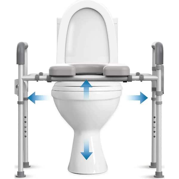 28 in. Padded Toilet Seat Risers for Seniors with Handles-Width and Height Adjustable, Up to 350lbs