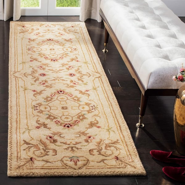 Empire 3 ft. x 8 ft. Beige/Light Gold Medallion Runner Rug