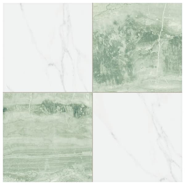 Merola Tile Marbilia Chess Jungle 9 in. x 18 in. Porcelain Floor and Wall Take Home Tile Sample
