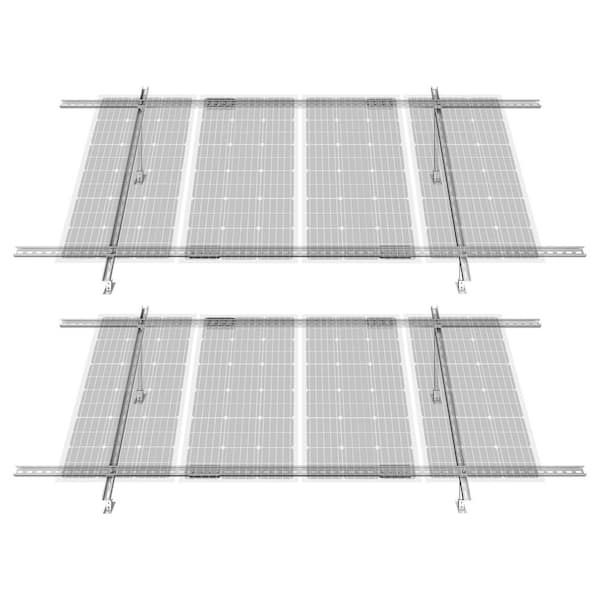 2-Set Solar Panel Mounting Brackets 30°-60° Adjustable Multi-Pieces Solar Panel Brackets for 4-8PCS Solar Panels