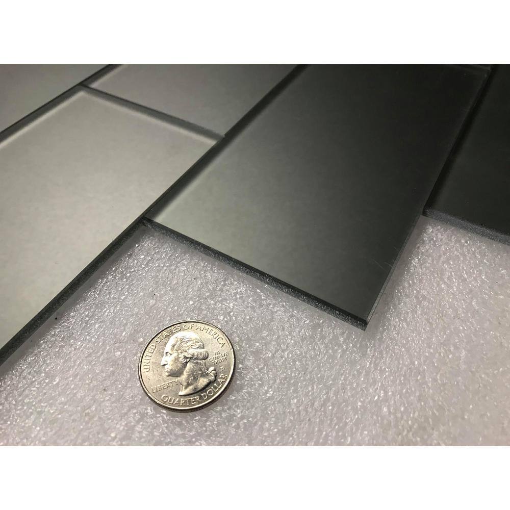 Eternal Gray Matte Glass Subway Wall Tile 3x6