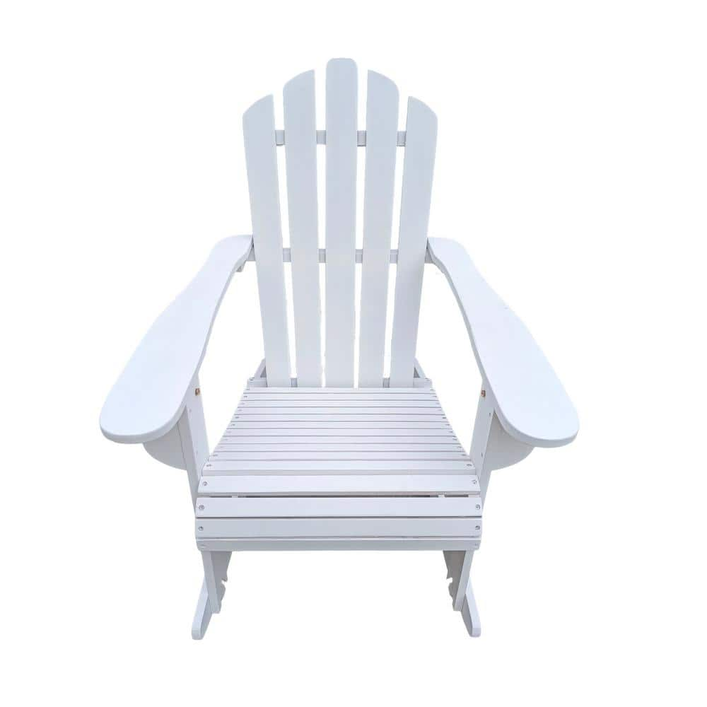 White Wood Adirondack Chair 1 Pack H W49542265 The Home Depot   Wood Adirondack Chairs H W49542265 64 1000 