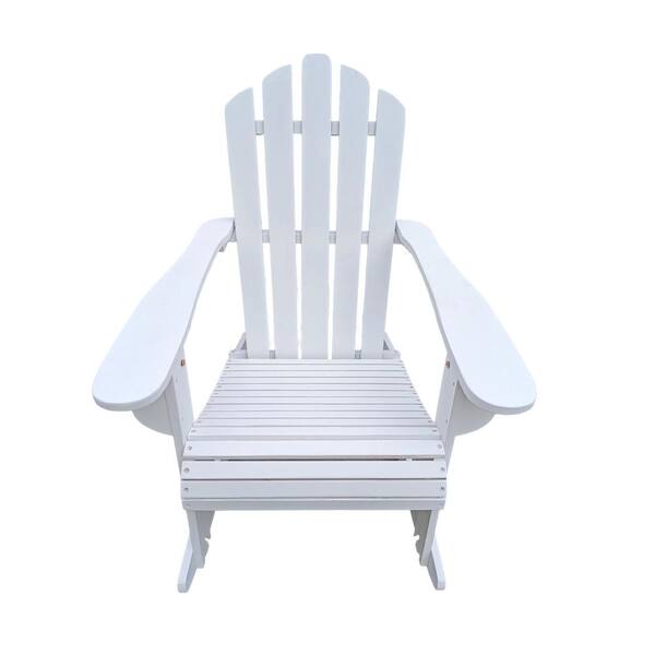 White Wood Adirondack Chair 1 Pack H W49542265 The Home Depot