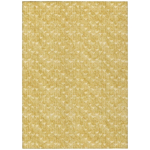 Addison Rugs Chantille ACN514 Gold 5 ft. x 7 ft. 6 in. Machine Washable Indoor/Outdoor Geometric Area Rug
