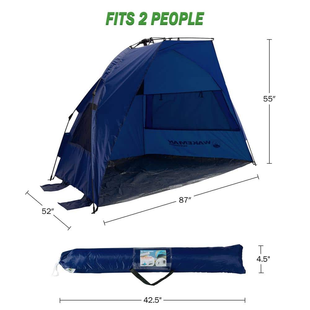 Navy Pop Up Beach Tent with UPF50+ UV Protection