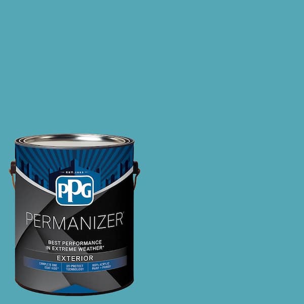 PERMANIZER 1 gal. PPG1235-5 Blue Calypso Semi-Gloss Exterior Paint
