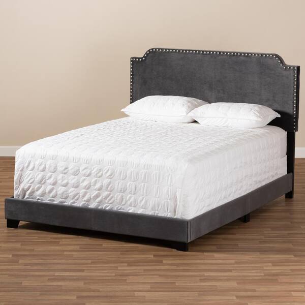 Baxton Studio Darcy Dark Gray Queen Bed 149 8957 HD The Home Depot