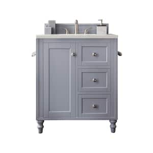 Copper Cove Encore 30 in. W x 23.5 in. D x 36.3 in. H Bathroom Vanity in Silver Gray with Arctic Fall Solid Surface Top