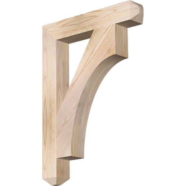 Ekena Millwork 3.5 in. x 30 in. x 22 in. Douglas Fir Westlake Craftsman Smooth Bracket
