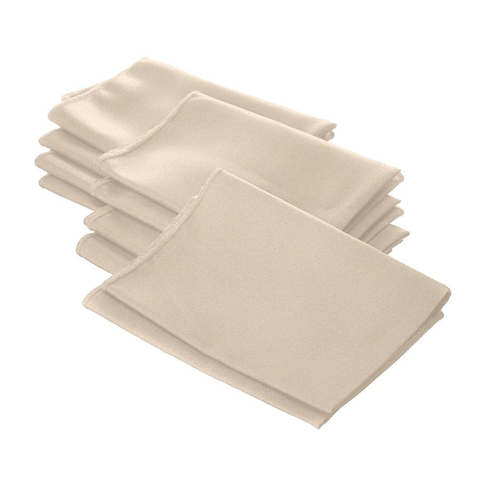 La Linen 10-Pack Polyester Poplin Napkin 18 by 18-Inch, Khaki