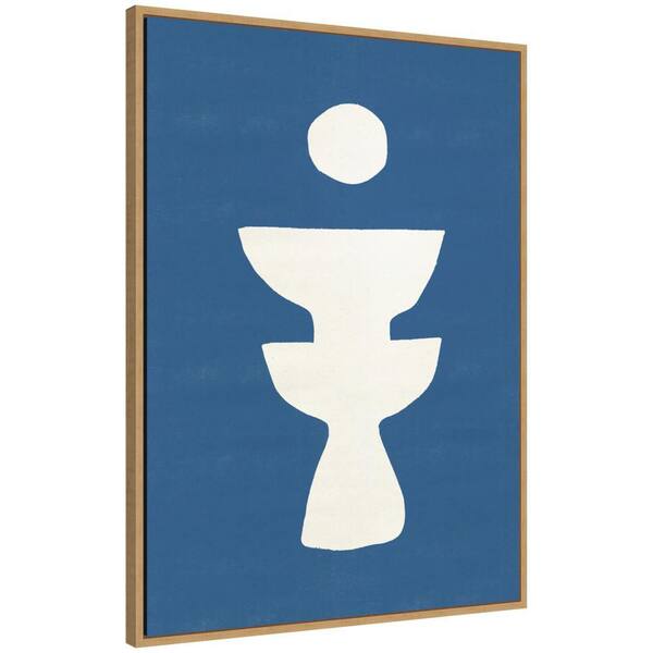 Sylvie "Ceramic Blue Beige 4 in. by Rocket Jack Framed Abstract Art Print 28 in. x 38 in.
