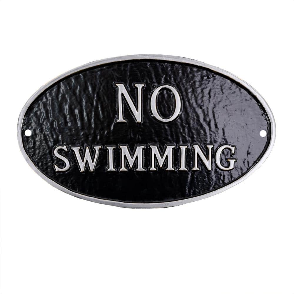 8.5 in. x 13 in. Standard Oval No Swimming Statement Plaque Sign - Black/Silver price history on PriceWatchPro