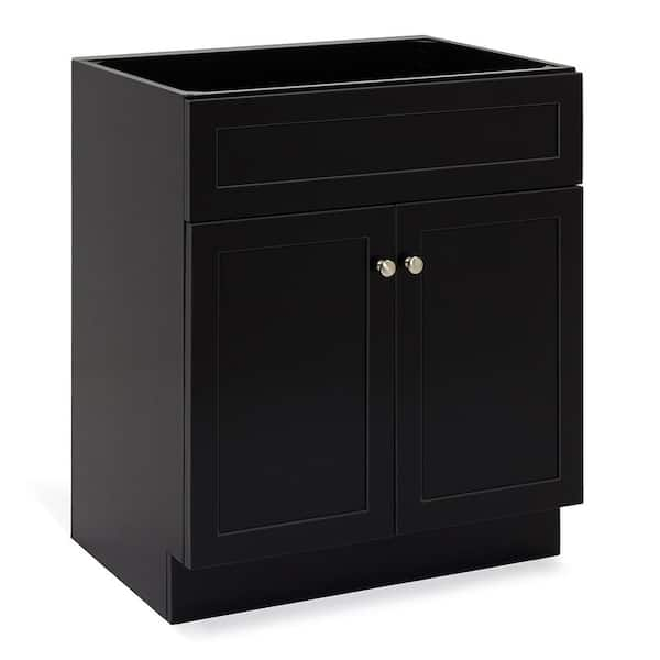 Hamlet 30 in. W x 21.5 in. D x 34.5 in. H Freestanding Bath Vanity Cabinet without Top in Black