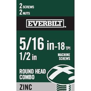 5/16 in.-18 x 1/2 in. Combo Round Head Zinc Plated Machine Screw (2-Pack)