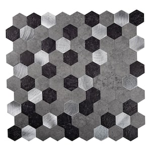 Silver Grey Mix 11.25 in. x 11.25 in. Honed Peel and Stick Backsplash Tile for Kitchen and Bathroom(8.79 sq. ft. / Case)