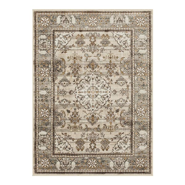 Home Decorators Collection Fitzgerald 5 ft. x 7 ft. Gray Abstract Area Rug