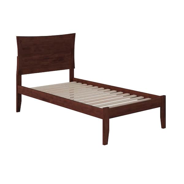 Metro Walnut Twin Platform Bed with Open Foot Board