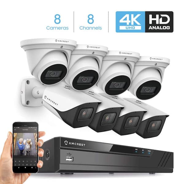 Amcrest 4K (8 MP) 8-Channel DVR Security Camera System with 8x 4K 8 MP ...