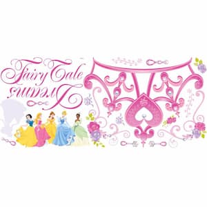 5 in. x 19 in. Disney Princess Crown Peel and Stick Giant Wall Decal (18-Piece)