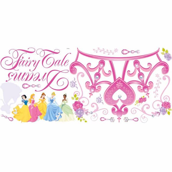 RoomMates 5 in. x 19 in. Disney Princess Crown Peel and Stick Giant Wall Decal (18-Piece)