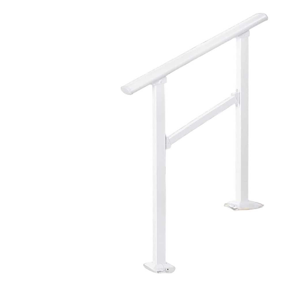 2 Step Wrought Iron Stair Handrail Kit White Adjustable Outdoor Indoor Railings for Porch Safety 2 Pack price history on PriceWatchPro