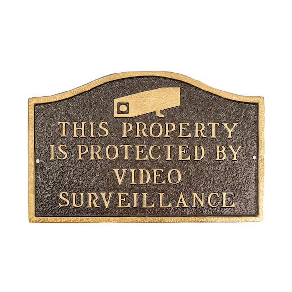 Montague Metal Products This Property is Small Statement Plaque - Hammered Bronze