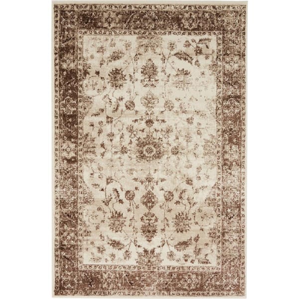 Unique Loom Rushmore Lincoln Ivory 4' 0 x 6' 0 Area Rug