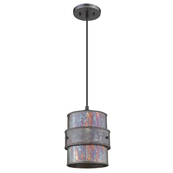 100-Watt 1-Light Bronze Pendant Light with Metal, No Bulbs Included