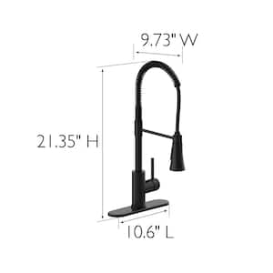 Spencer Single-Handle Chef Pull-Down Sprayer Kitchen Faucet in Matte Black