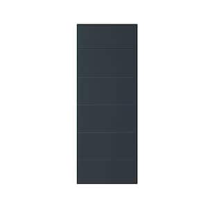 Modern Classic 30 in. x 80 in. Charcoal Gray Stained Composite MDF Paneled Interior Barn Door Slab