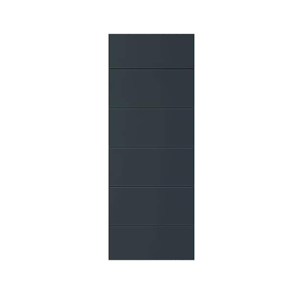 CALHOME Modern Classic 30 in. x 80 in. Charcoal Gray Stained Composite MDF Paneled Interior Barn Door Slab