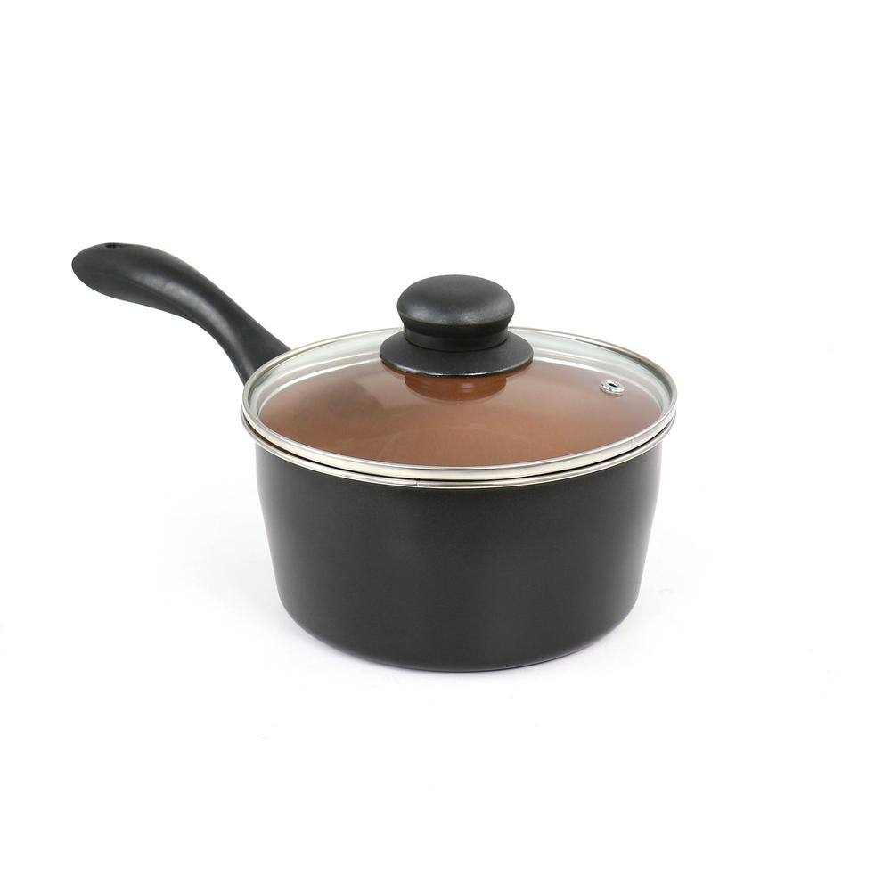 Armada 7-Piece Black and Copper Nonstick Carbon Steel Cookware Set