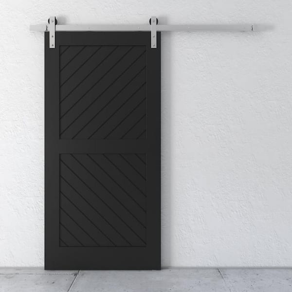 Urban Woodcraft 40 In X 83 Miami Solid Core Espresso Wood Modern Barn Door With Sliding Hardware Kit 500h 40bd 2pc E The Home Depot Urban Woodcraft 40 In X 83 Miami, Sliding Barn Doors Miami