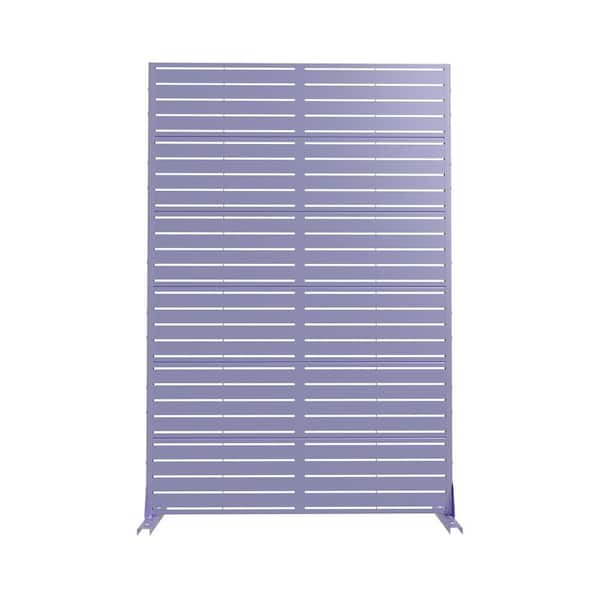 Outdoor Privacy Fence 47 in. L x 16 in. W x 72 in. H Light Purple Galvanized Steel Garden Privacy Screen