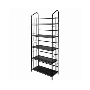 Industrial Style 64 in. H Black 5-Tier Open Frame Metal Bookshelf