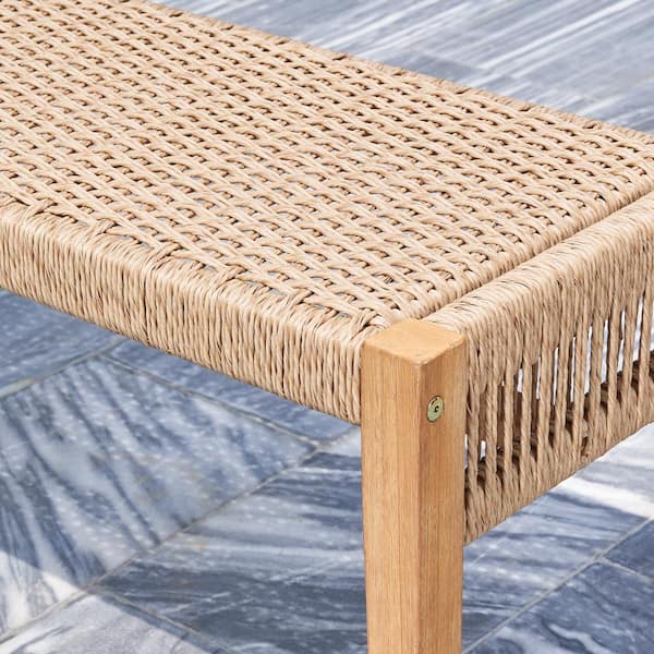 Wicker and 2025 wood bench