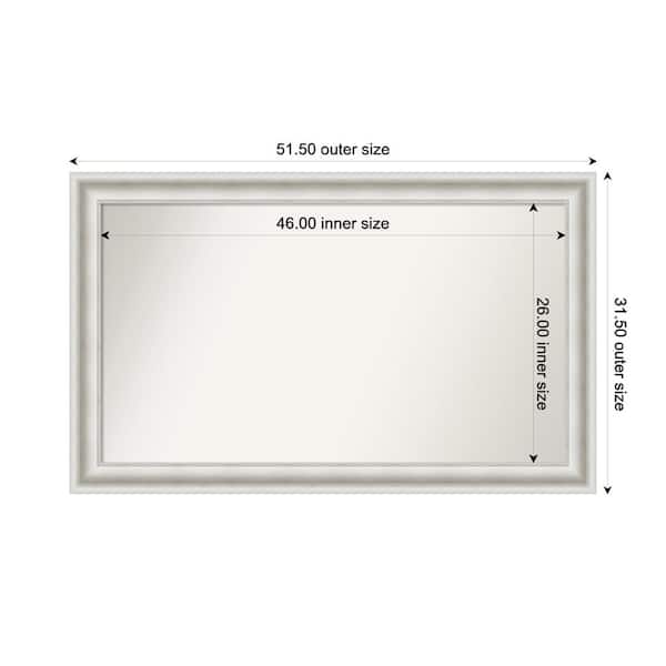 Amanti Art Parlor White 51.5 in. x 31.5 in. Custom Non-Beveled Recycled Polystyrene Framed Bathroom Vanity Wall Mirror