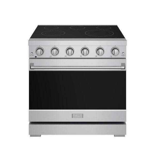 36 in. 6 cu. ft. Professional Electric Range In Stainless Steel with 5 Burners
