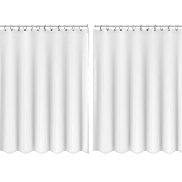 2 Pack  70" L x 72" W  PEVA Shower Curtain Liner with Splash Guard in Frost
