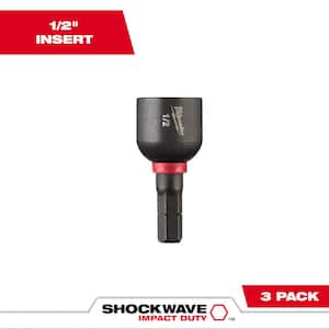 SHOCKWAVE Impact Duty 1/2 in. Alloy Steel Magnetic Insert Nut Driver (3-Pack)