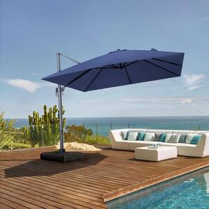 10 ft. Square Cantilever Patio Umbrella in Navy Blue