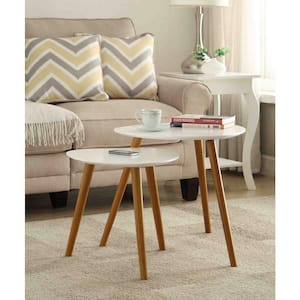 Oslo White and Natural Nesting End Table