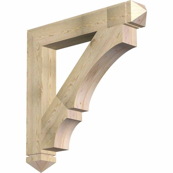 Ekena Millwork 6 in. x 42 in. x 42 in. Douglas Fir Balboa Arts and Crafts Rough Sawn Bracket