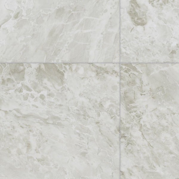 Take Home Sample - White Marble Vinyl Sheet - 6 in. x 9 in.